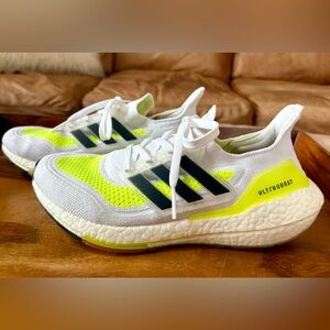 ADIDAS ULTRABOOST 21 White Solar Yellow Women’s Running Shoes